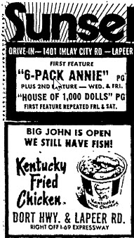 Sunset Drive-In Theatre - 1982 Ad (newer photo)